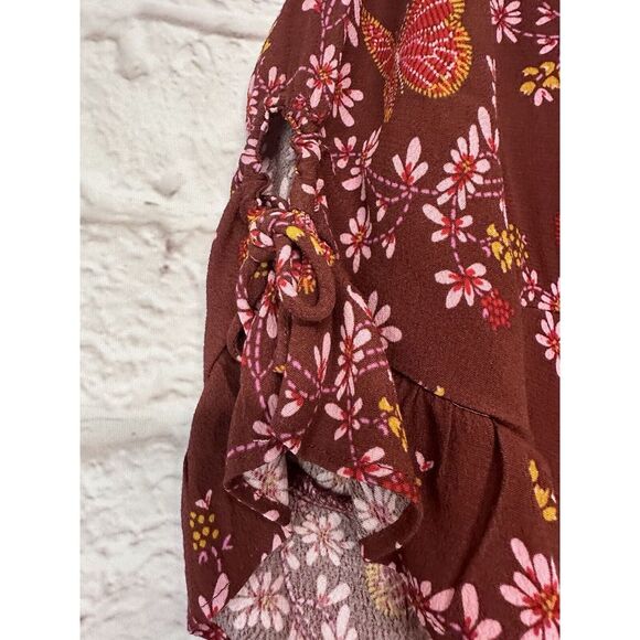 MADEWELL Viscose Floral Wrap Top Butterfly Sanctuary Women's Size 2 MSRP $88 - Picture 6 of 11